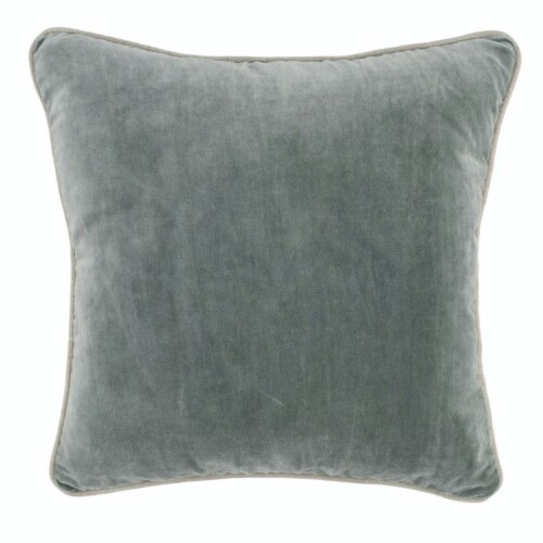 Square Throw Pillow with Cotton Cover, Sage Green Perspective: front