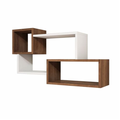 Geometric wood wall shelf deals