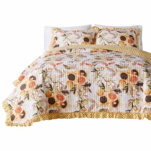 Virah Bella Collection 3 Piece Quilt & Pillow Sham Set -Marbella- (King
