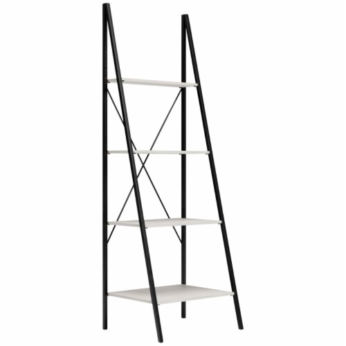 Black shop leaning bookshelf