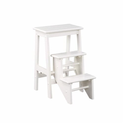 24 Inch 3 Level Step Stool Plank Tops And Safety Latch Classic White Wood Saltoro Sherpi 22x16x24 Fry s Food Stores