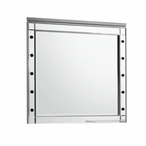 Lee 37 X 40 Vanity Mirror, 10 Light Bulb Sockets, Modern Silver Wood