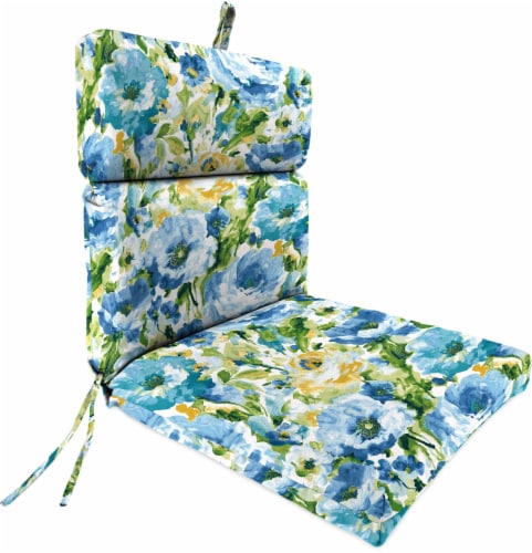 Jordan Manufacturing French Edge Chair Cushion - Lessandra Sunblue Perspective: front
