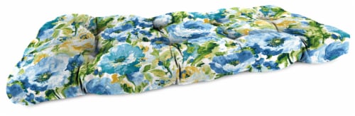 Jordan Manufacturing Wicker Settee Cushion - Lessandra Sunblue Perspective: front