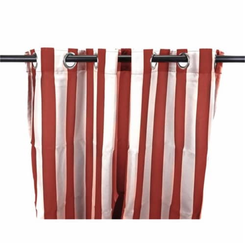 Jordan Manufacturing Outdoor Curtain Panel - 2 Pack - Pompeii Stripe Perspective: front