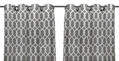 Jordan Manufacturing Outdoor Curtain Panel - 2 Pack - Cayo Gray Perspective: front