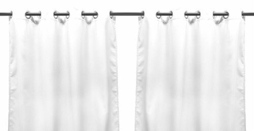 Jordan Manufacturing Outdoor Curtain Panel - 2 Pack - Solid White Perspective: front