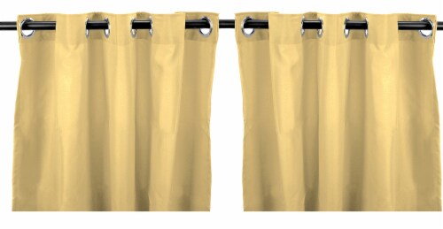 Jordan Manufacturing Outdoor Curtain Panel - 2 Pack - Solid Canary Perspective: front