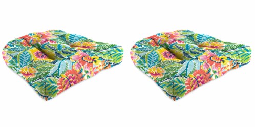 Jordan Manufacturing Pensacola Multi Outdoor Wicker Chair Cushions 2 Pack Perspective: front