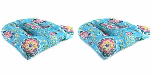 Jordan Manufacturing Fanfare Island Outdoor Knife Edge Wicker Cushion 2 Pack Perspective: front