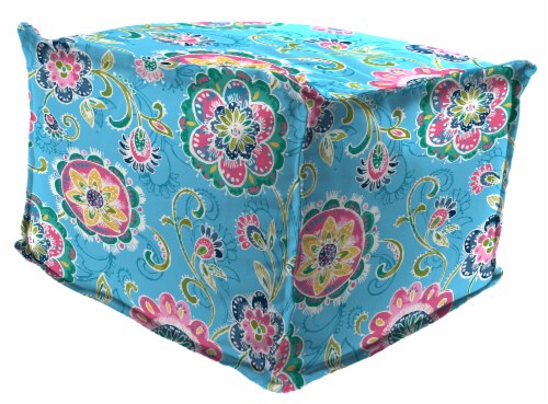Jordan Manufacturing Fanfare Island Outdoor Square Bead Filled Pouf/Ottoman Perspective: front