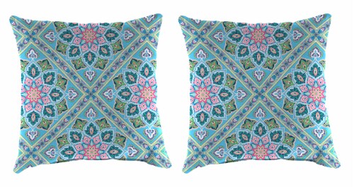 Jordan Manufacturing Medlo Island Outdoor Throw Pillows 2 Pack Perspective: front