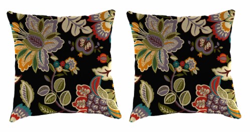Jordan Manufacturing Outdoor Throw Pillows - 2 Pack - Telfair Midnight Perspective: front