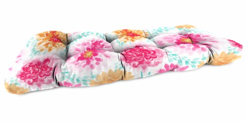 Jordan Manufacturing Gardenia Bloom Outdoor Wicker Loveseat Cushion Perspective: front