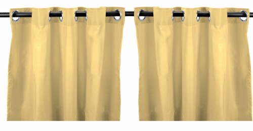 Jordan Manufacturing Outdoor Curtain Panel - 2 Pack - Solid Canary Perspective: front