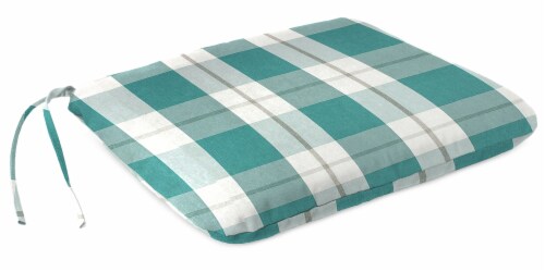 Jordan Manufacturing Outdoor Monoblock Seat Cushions - Branson Stripe Opal Perspective: front