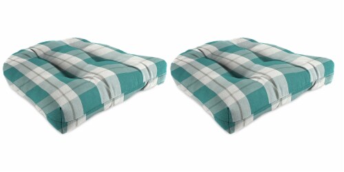 Jordan Manufacturing Branson Stripe Opal Outdoor Wicker Cushions 2 Pack Perspective: front