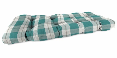 Jordan Manufacturing Branson Stripe Opal Outdoor Wicker Loveseat Cushion Perspective: front