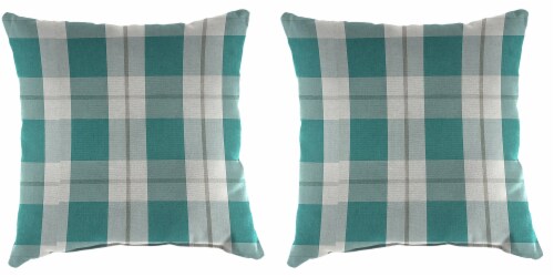 Jordan Manufacturing Outdoor Throw Pillows - 2 Pack - Branson Stripe Opal Perspective: front