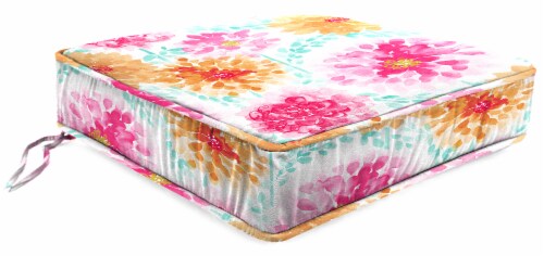 Jordan Manufacturing Gardenia Bloom Outdoor Boxed Edge Deep Seat Cushion Perspective: front