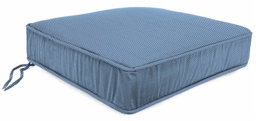 Jordan Manufacturing Outdoor Boxed Edge Deep Seat Cushion - Dawson Lapis Perspective: front