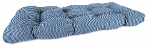 Jordan Manufacturing Dawson Lapis Outdoor Wicker Loveseat Cushion Perspective: front