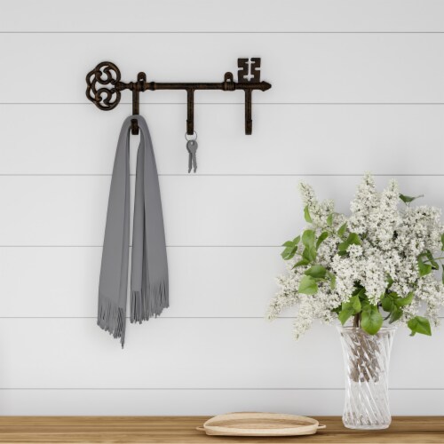 Decorative Skeleton Key Design Hooks-3-Pronged Cast Iron Shabby Chic Rustic  Wall Mount Hooks, 1 unit - Fry's Food Stores