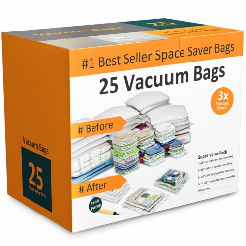 5 Medium 32 x 20 Vacuum Space Storage Saver Bags and Travel Pump, Medium -  32 x 20 in - Kroger