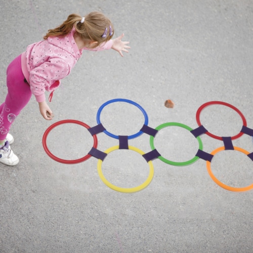 2 In 1 Hopscotch And Beanbag Toss Kit Hopscotch Ring Game