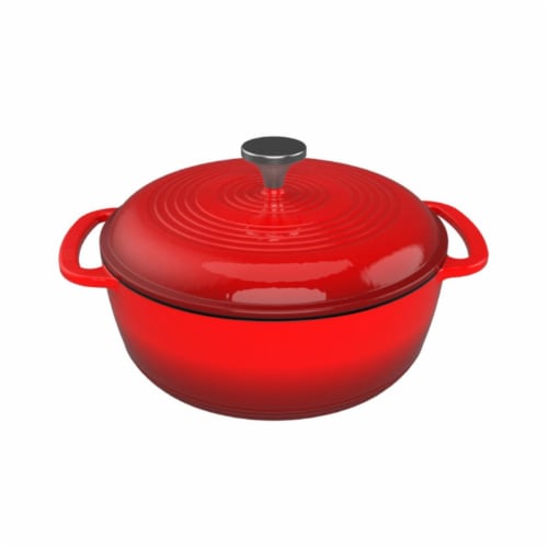 Lodge Cast Iron Dutch Oven - Red, 6 qt - Foods Co.