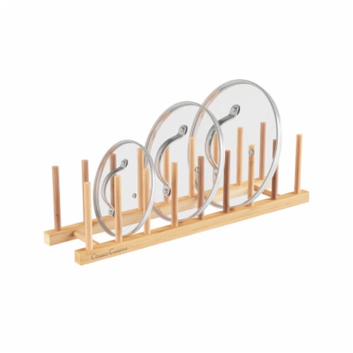 Bamboo Plate Holder Wood Vertical Dish Organizer Peg Board for Kitchen and Home Storage 1 unit Ralphs