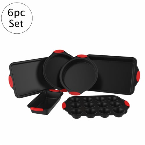 Bakeware  Matching 6 Pc Set Nonstick Cookie Sheet, Cake, Roasting, Loaf, Cupcake, and Cake Perspective: front
