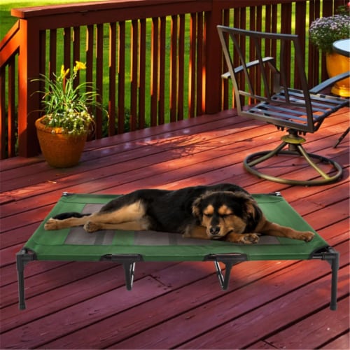 Petmaker 80-PET6086GRN Elevated Pet Bed, Green - 48 x 35.5 x 9 in. Perspective: front