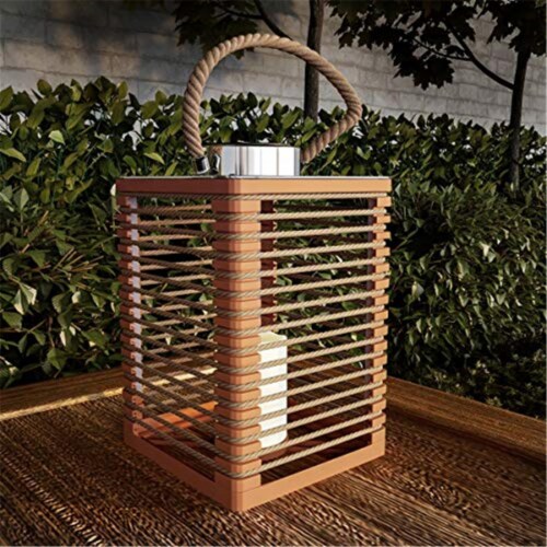 Pure Garden 50-LG1085 Solar Powered LED Outdoor & Indoor Flickering Flameless Candle Lantern Perspective: front