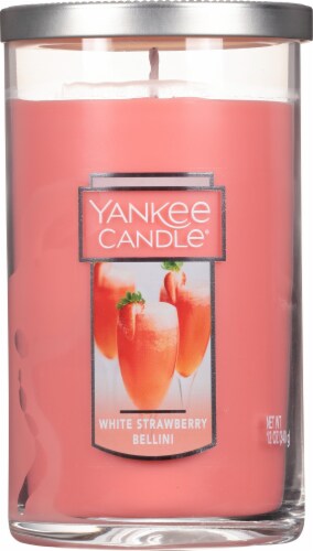 Yankee Candle® White Strawberry Bellini Medium Perfect Pillar Candle Perspective: front