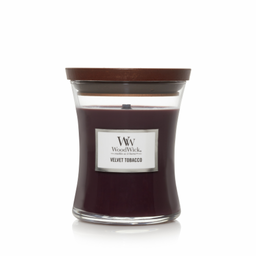 WoodWick® Scented Candle - Velvet Tobacco Perspective: front