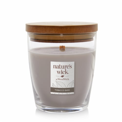 WoodWick Nature's Wick® Tobacco Bark Scented Medium Jar Candle Perspective: front
