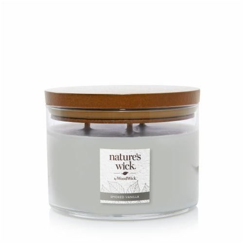 WoodWick® Nature's Wick 3-Wick Smoked Vanilla Scented Large Jar Candle Perspective: front