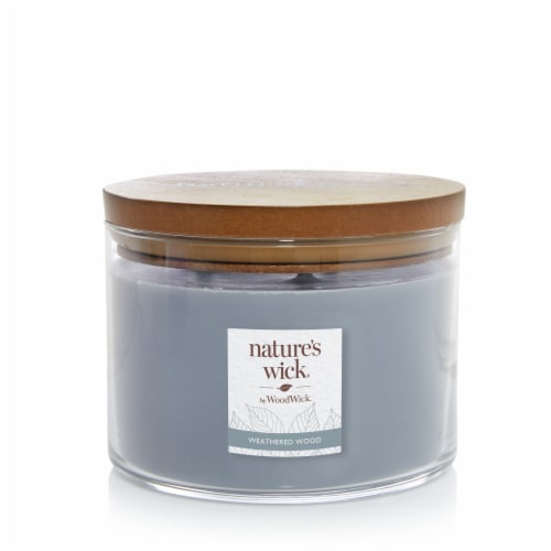 WoodWick® Nature's Wick 3-Wick Weathered Woods Scented Large Jar Candle Perspective: front