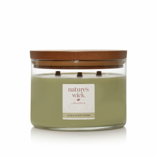 WoodWick® 3 Wick Scented Candle - Sage/White Pepper Perspective: front