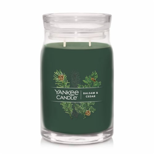 Yankee Candle® Large 2 Wick Balsam & Cedar Jar Candle Perspective: front