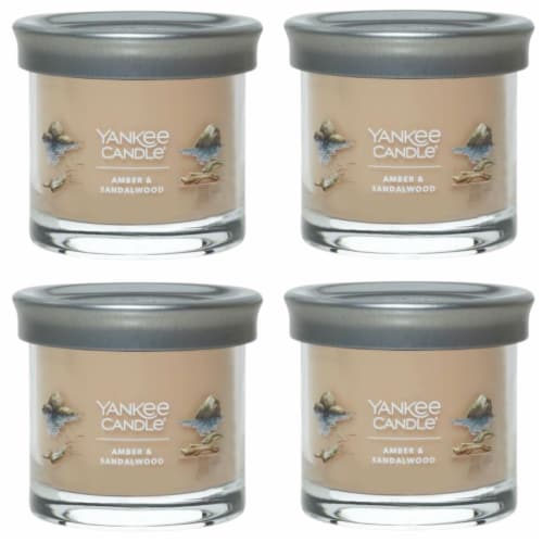 Yankee Candle Signature Collection Small Amber & Sandalwood Candle Perspective: front