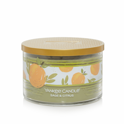 Yankee Candle® 3-Wick Sage & Citrus Jar Candle Perspective: front