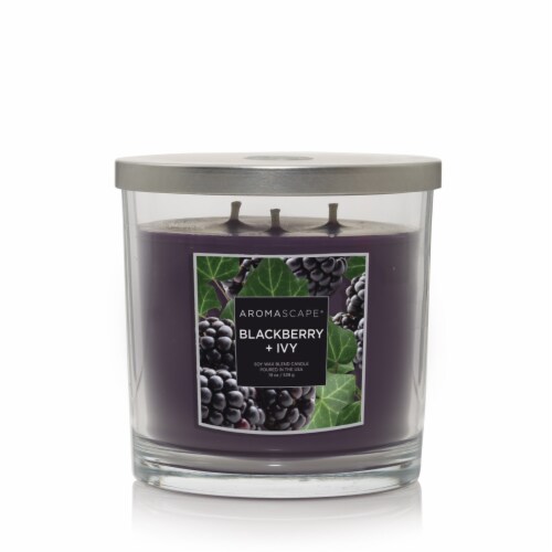 Aromascape Blackberry + Ivy Jar Candle - Purple Perspective: front