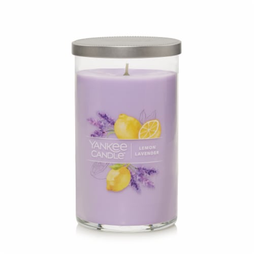 Yankee Candle® Pillar Jar Candle Lemon Lavender Perspective: front