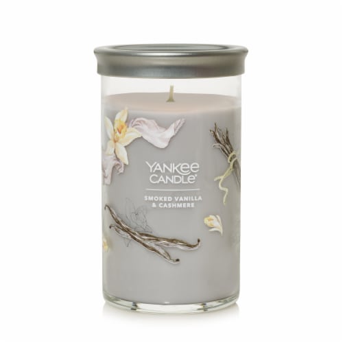 Yankee Candle Pillar Jar Candle Smoked Vanilla & Cashmere Perspective: front