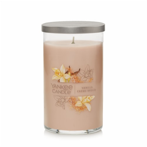 Yankee Candle® Pillar Jar Candle Vanilla Creme Brulee Perspective: front
