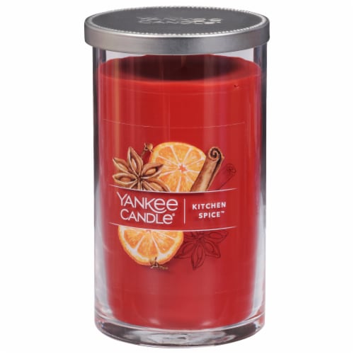 Yankee Candle Pillar Jar Candle Kitchen Spice Perspective: front