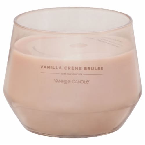 Yankee Candle Medium Vanilla Cream Brulee Jar Candle Perspective: front