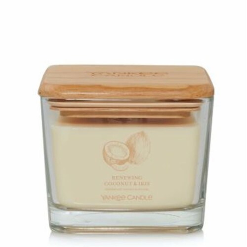 Yankee Candle® Renewing Coconut & Iris  Well Living Medium Square Candle Perspective: front